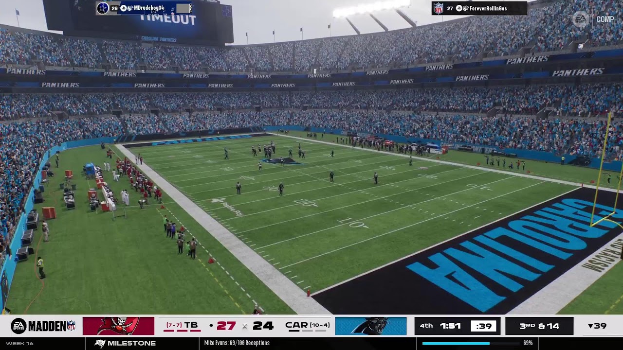 Bucs vs Panthers madden 26