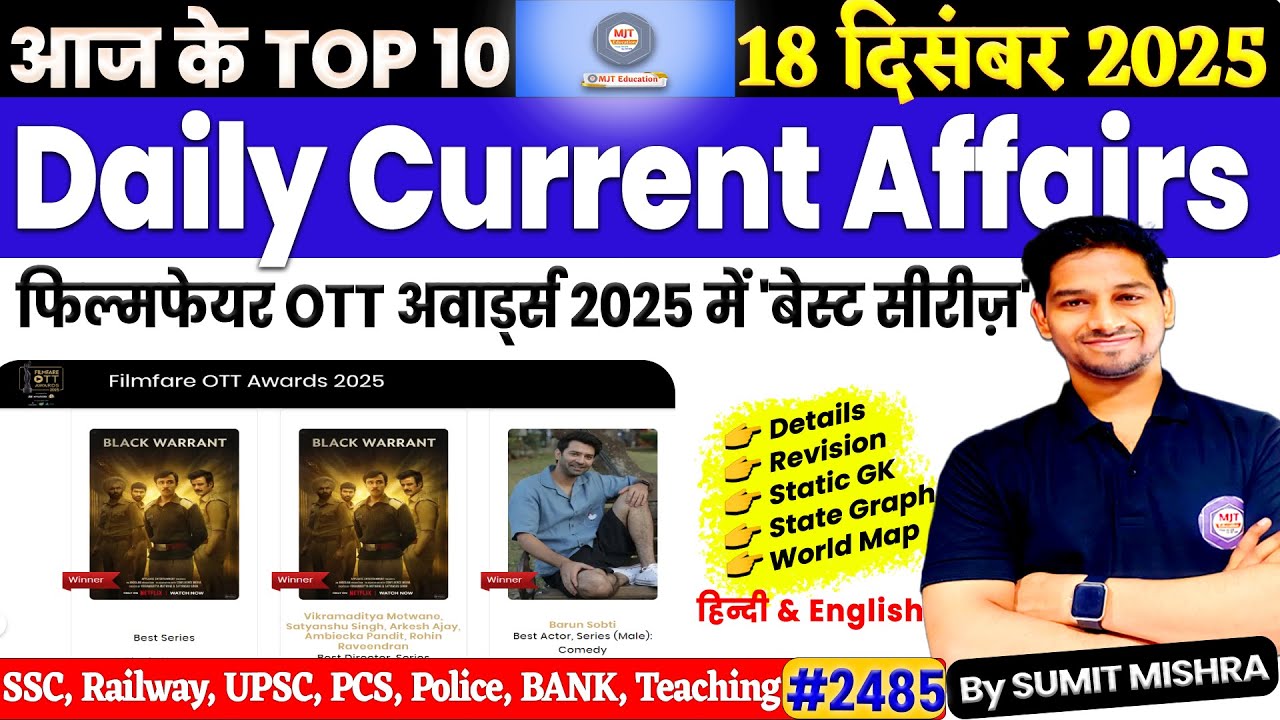 18 December 2025 Current Affairs | Daily Current Affairs 2025 | Today Current Affairs, MJT Education