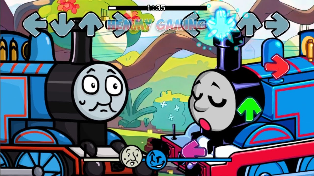 FNF Thomas and Friends ALL PHASES vs Thomas Big Engine Brawl Sings Bluey Can Can