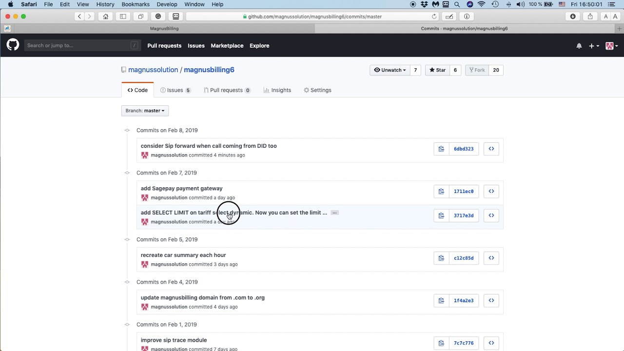MagnusBilling Atualizações Resumo semanal de 2019-02-02 à 2019-02-08