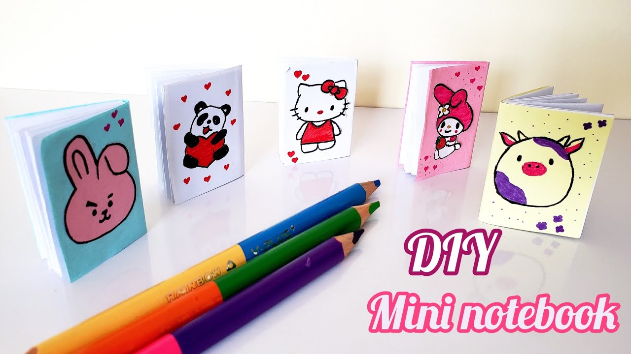 DIY Mini Notebook || Hello Kitty Notebook || Miniature craft || School supplies || Easy paper craft 