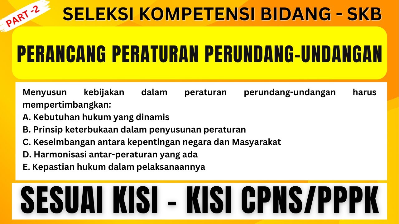 SOAL SKB CPNS/PPPK PERANCANG PERATURAN PERUNDANG-UNDANGAN PART 2