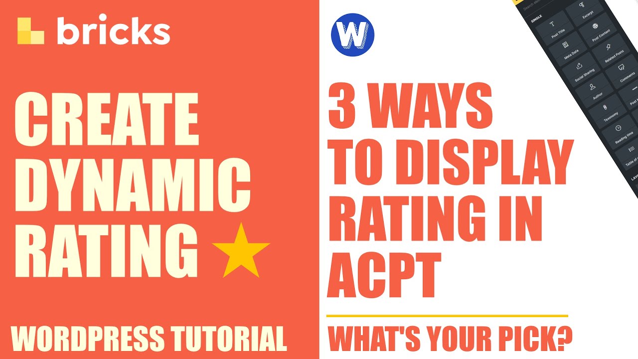 3 ways to Display ACPT Dynamic Rating | Bricks Builder