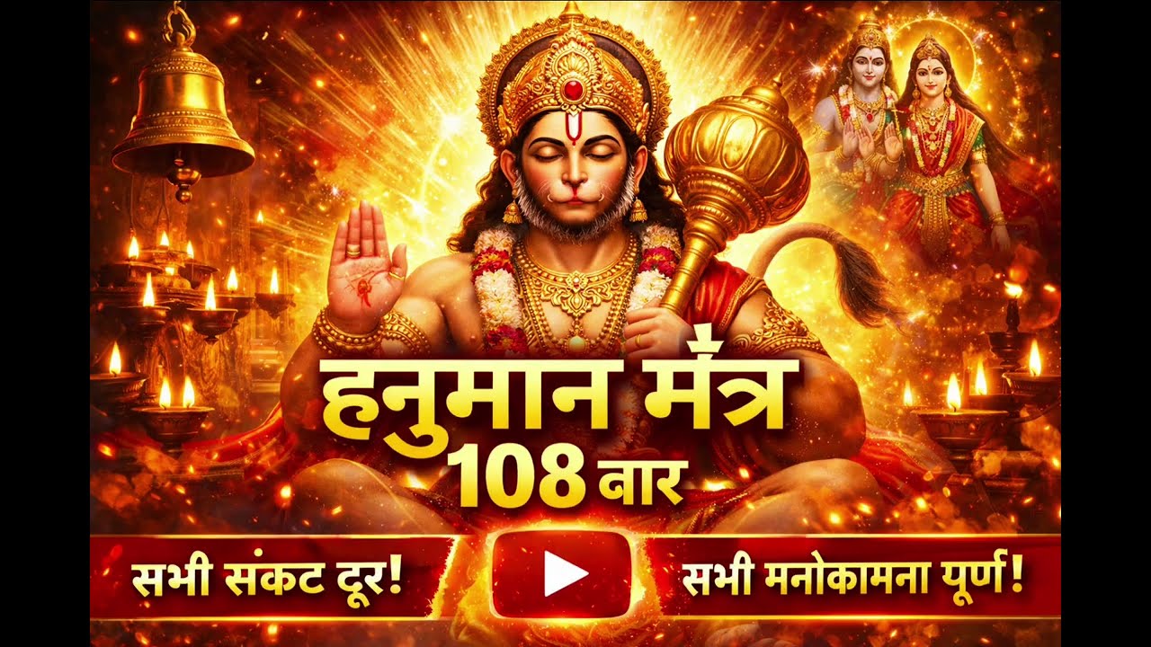 ये मंत्र सुन लो,दिन भर हनुमान जी साथ रहेंगे|संकट कट जाएंगे|Mantra Chanting108 Peace Power Protection