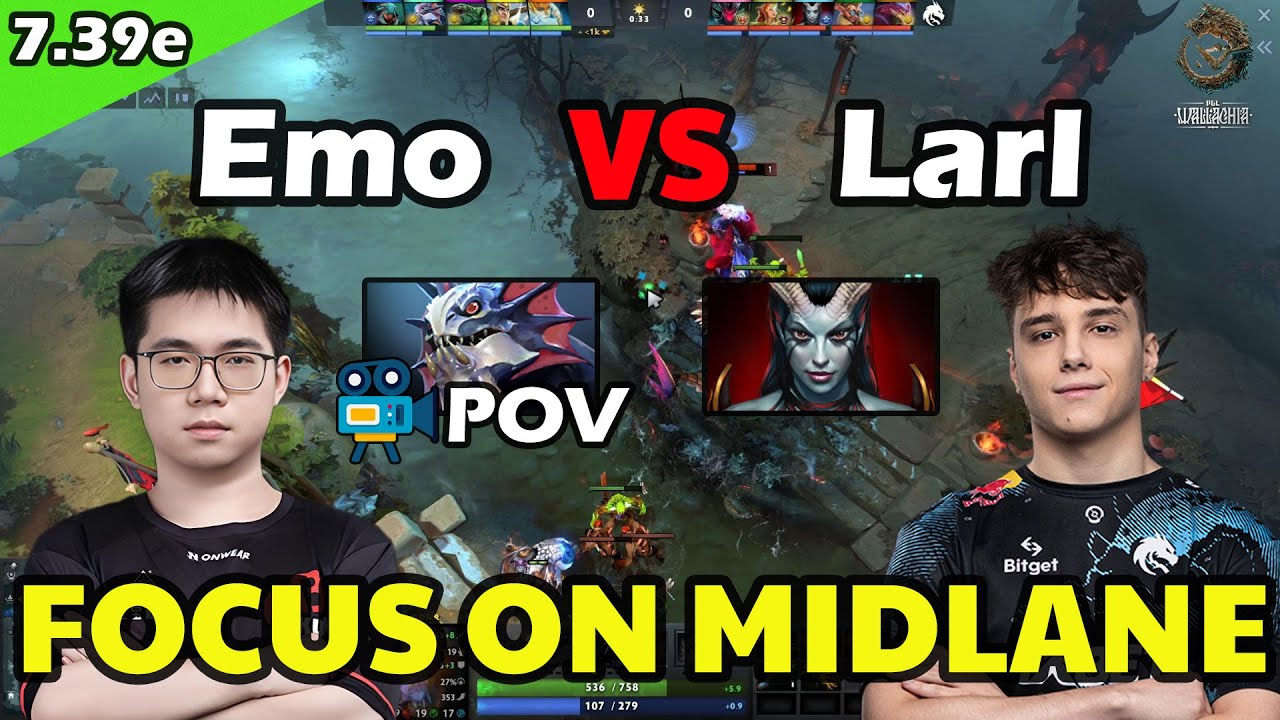 Emo Slardar VS Larl Queen of Pain | Focus on Midlane | 7.39e