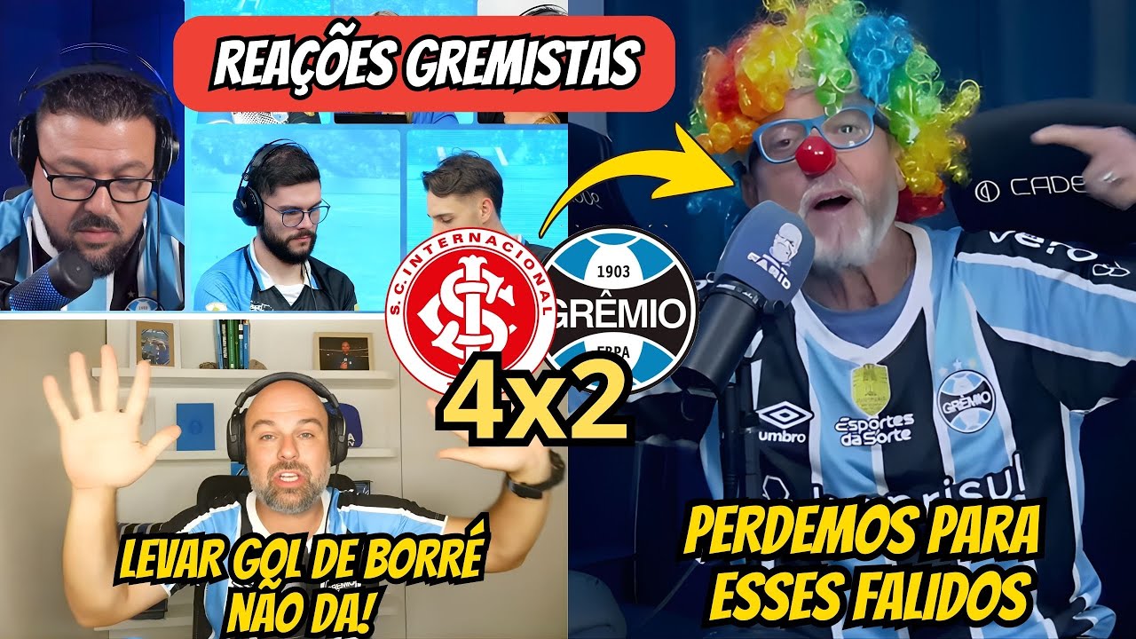 REACT CHOCANTE DOS GREMISTAS EM FURIA - REACT INTER 4x2 GREMIO - VAMOS DAR RISADA!