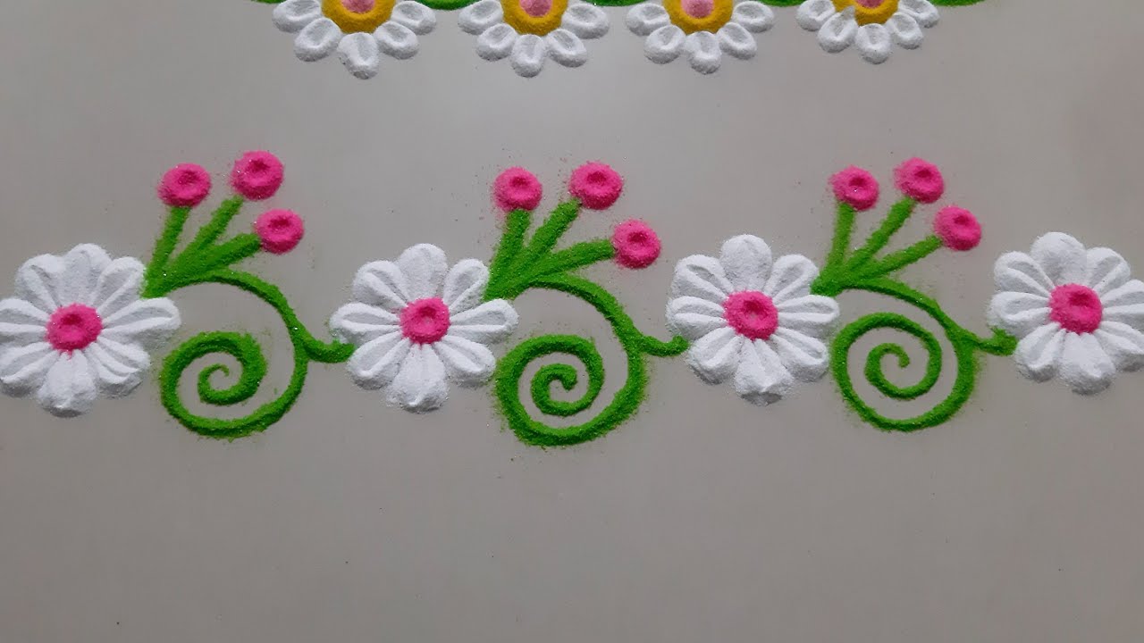 9 Border Rangoli designs for Mahalakshmi Pooja || महालक्ष्मी पुजा रंगोली || Border rangolis