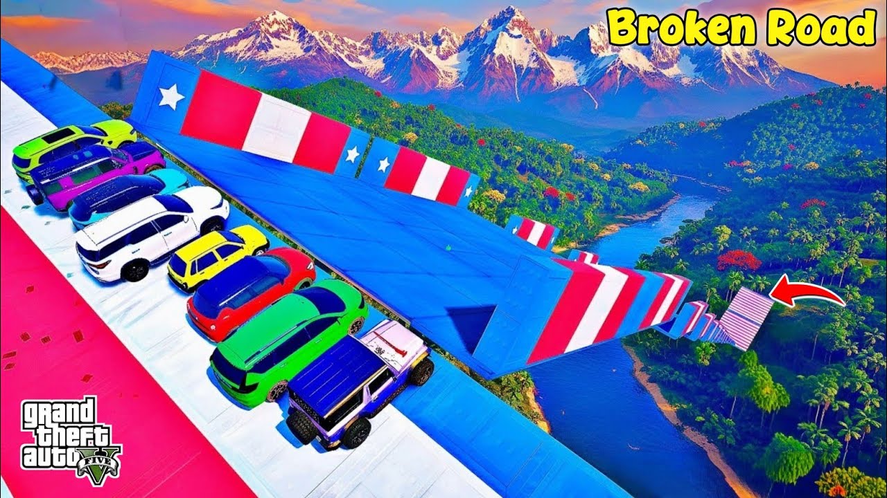 Which Indian Cars Can Cross This Broken Road Ramp Challenge In GTA 5 😱
