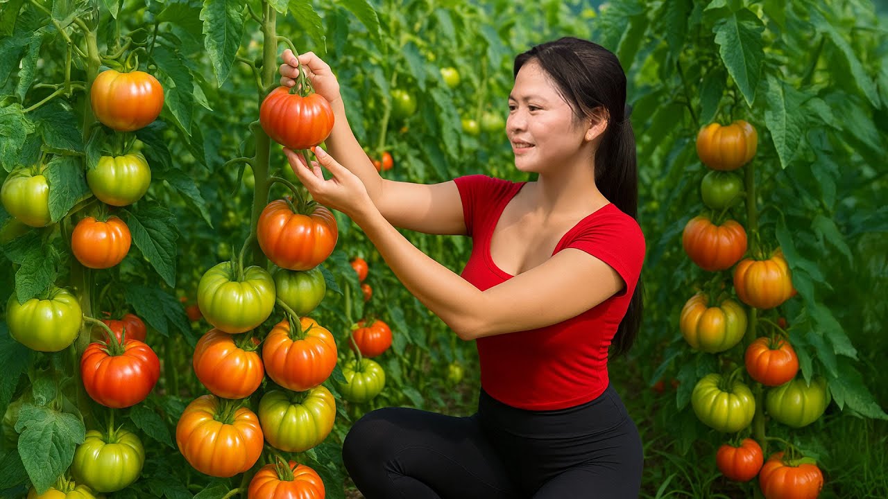 Harvesting Fresh And Clean Tomatoes Goes To Countryside Market Sell | Farm Life