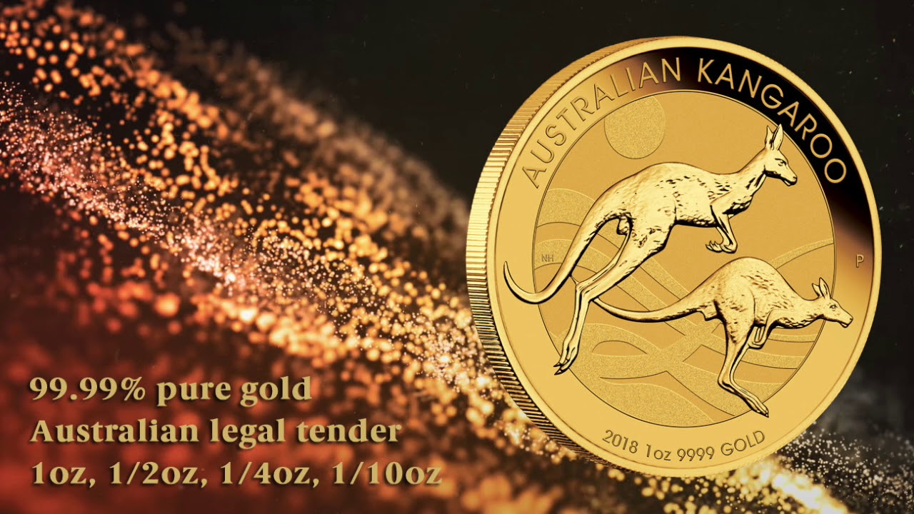 Close up look at the 2018 Australian Kangaroo 1oz Gold Bullion Coin