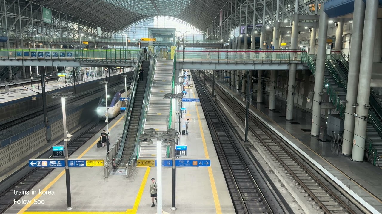 Gwangmyeong ktx station in korea ㅣ 광명역 KTX역에서 2시간 기차소리 안내방송 ASMR ㅣ