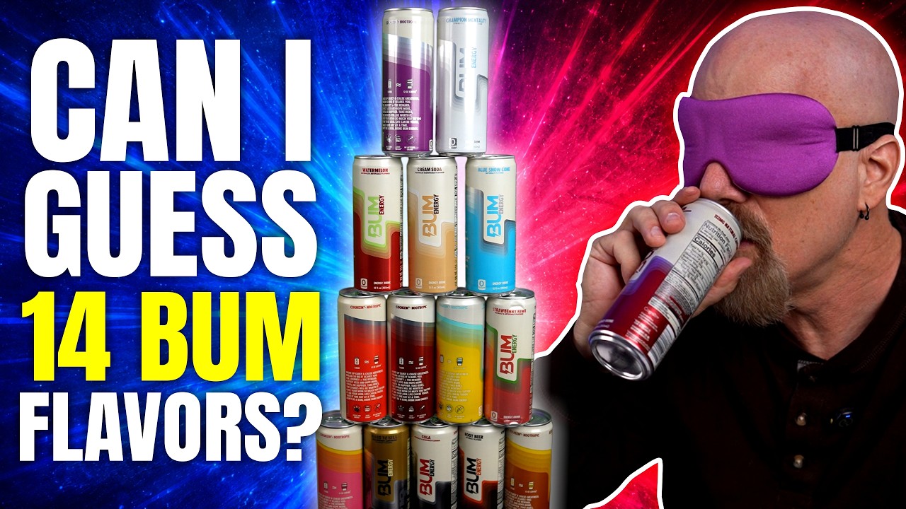 I Tried 14 BUM Energy Flavors Blindfolded | Vlog 90