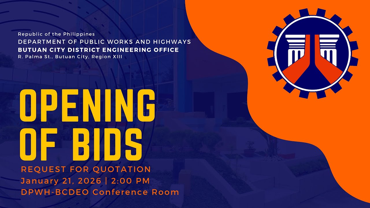 Procurement Livestream for DPWH Butuan City DEO on January 21, 2026