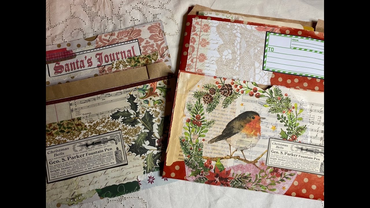 Christmas junk journal loaded Christmas bag with super mini journal | Part 1