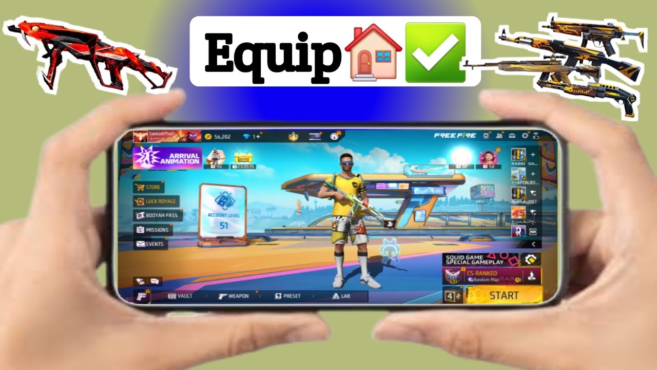 Paano i-equip ang pamagat sa free fire (2025 new update ) Kunin ang baril sa iyong kamay.