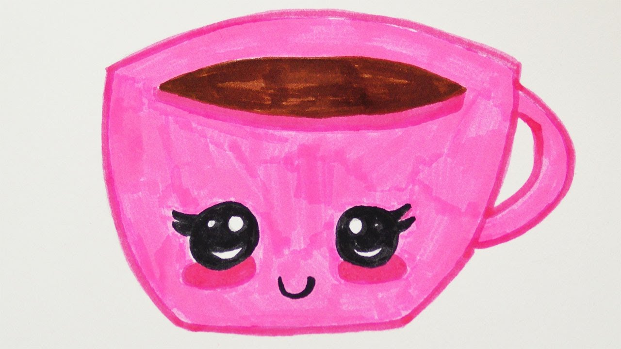 KAWAII TASSE mit KAKAO zeichnen | DIY Mal Ideen f&uuml;r Geburtstags Karten und Einladungen