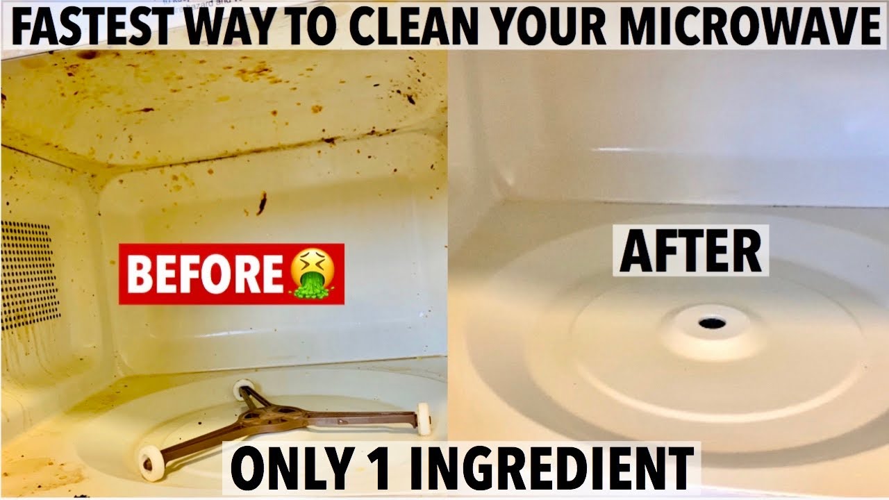 HOW TO CLEAN YOUR REALLY DIRTY MICROWAVE FAST/ONLY ONE INGREDIENT {EASY CLEANING TRICKS}