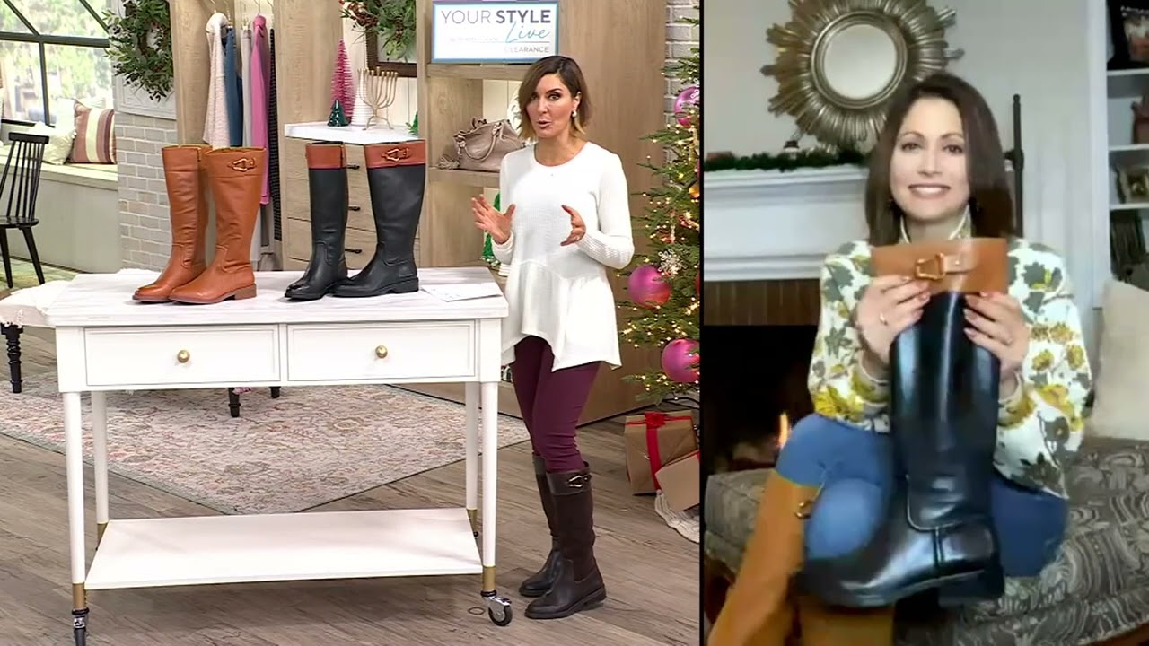 Vince Camuto Choice of Width Leather Riding Boots - Andalian on QVC