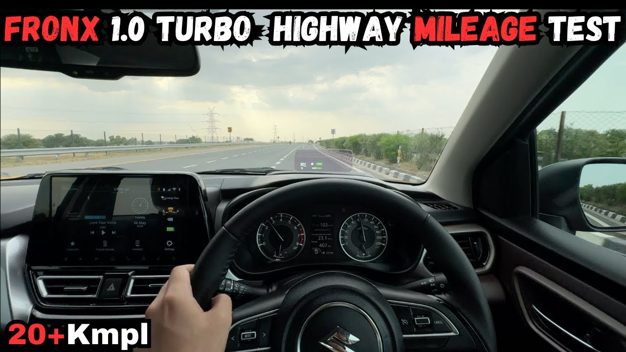 FRONX 1.0 BOOSTERJET MILEAGE TEST AT 100+ KPH | CAN 1.0 TURBO PETROL GIVE GOOD MILEAGE ON HIGHWAY ?