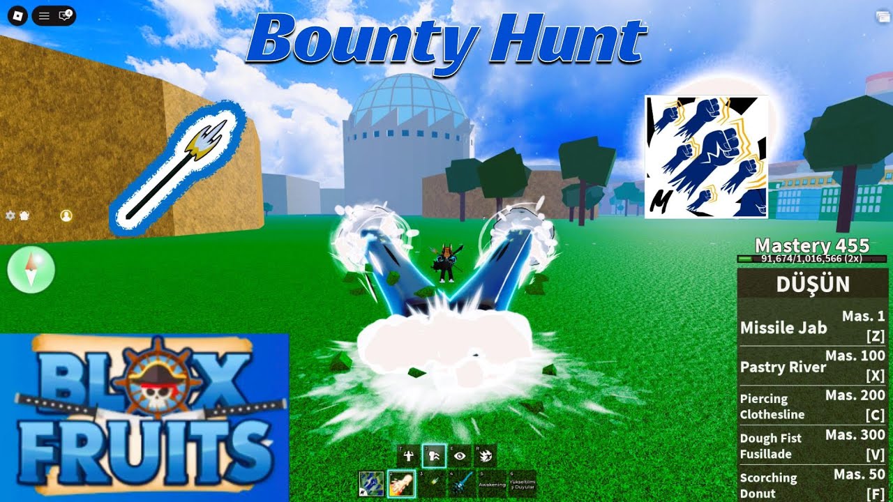 Bounty Hunting with Spikey Trident + Godhuman + Dough V2 Blox Fruits