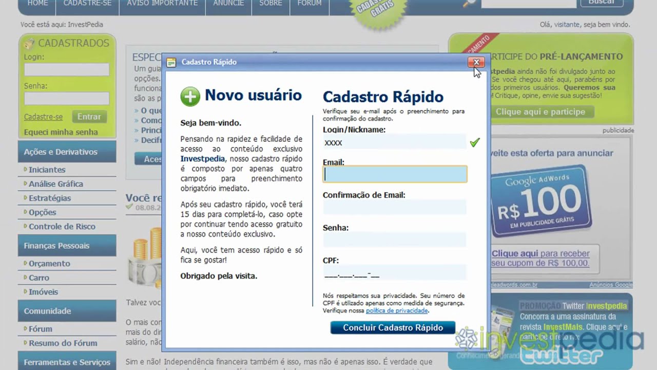 Bolsa de Valores: Site com conteúdo gratuito sobre finanças e investimentos!
