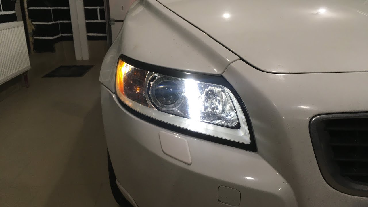 Volvo s40 - ремонт фар, замена линз на диодные Competizione 5k