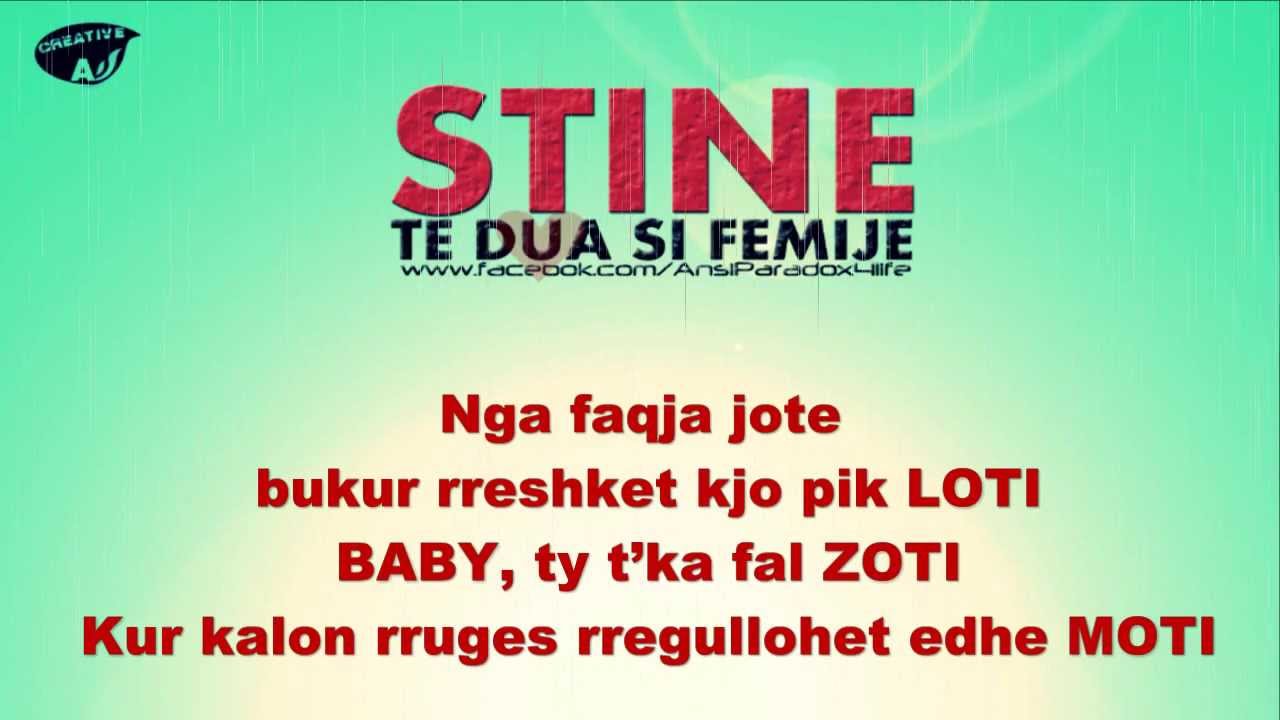 STINE - Te dua si femije (Official Lyrics HD)