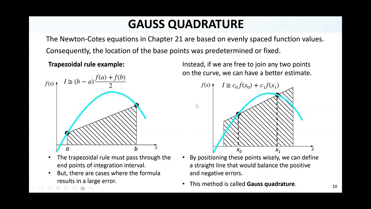 Sayısal Yöntemler Ch8 3 Gauss Quadrature Yöntemi ve Örnek Çözüm