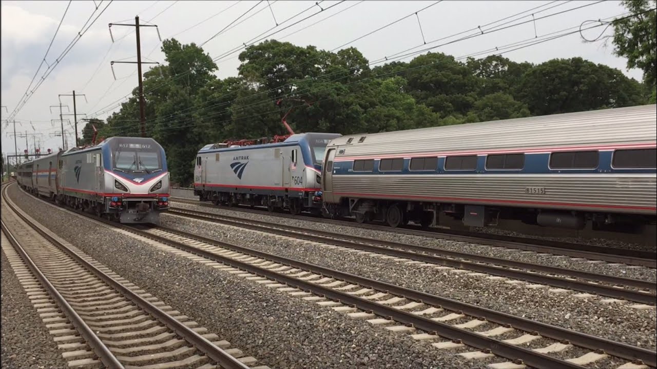 Amtrak HD 60fps: Northeast Regional & Acela Express Trains @ Metropark 7/2/15 Veterans Unit 642
