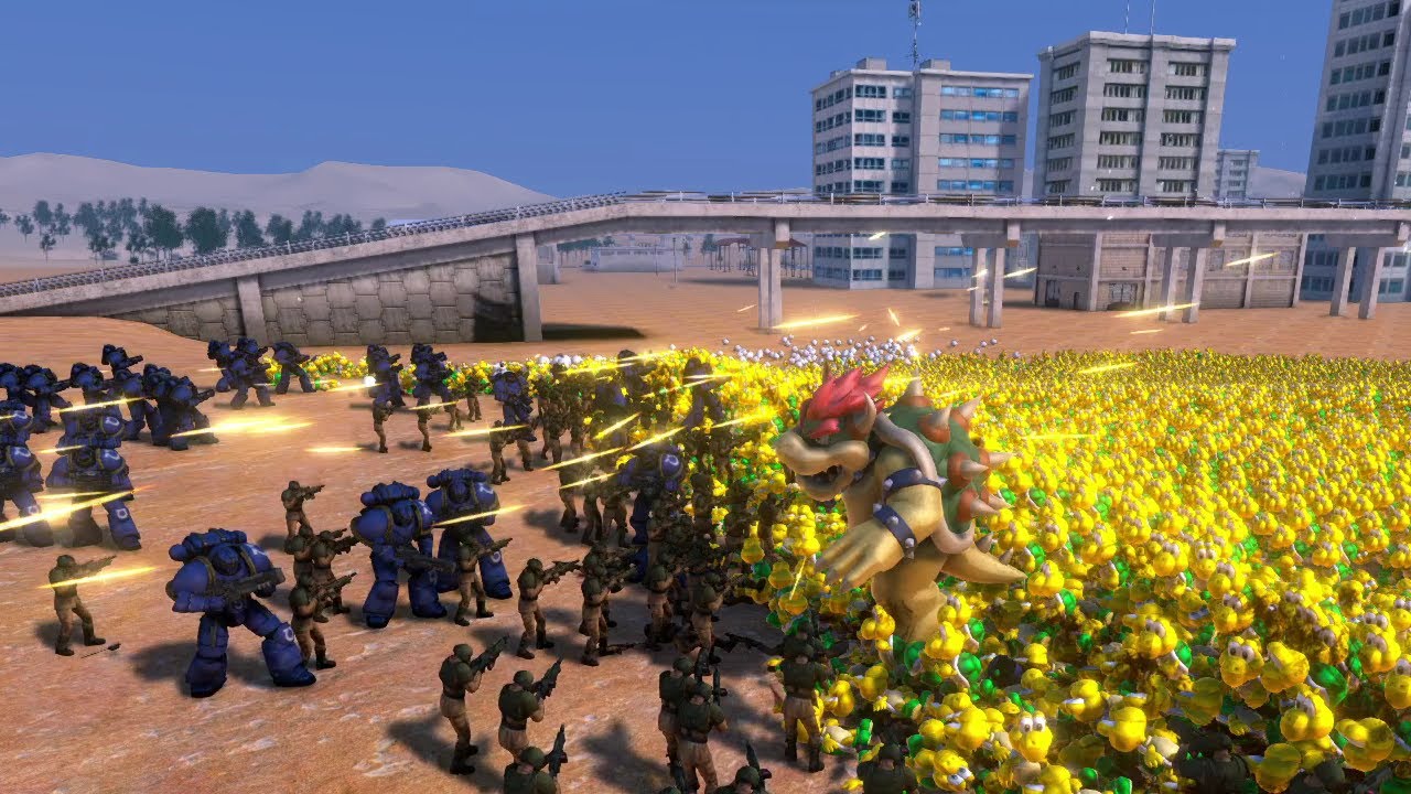20500 Bowser Army vs 700 Imperial Guard & Space Marines - UEBS Ultimate Epic Battle Simulator