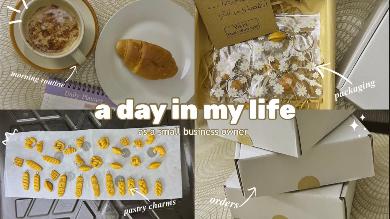 يوم في حياتي كصاحبة مشروع صغير/صنع ميداليات المخبوزات،تجهيز الطلبات)📦