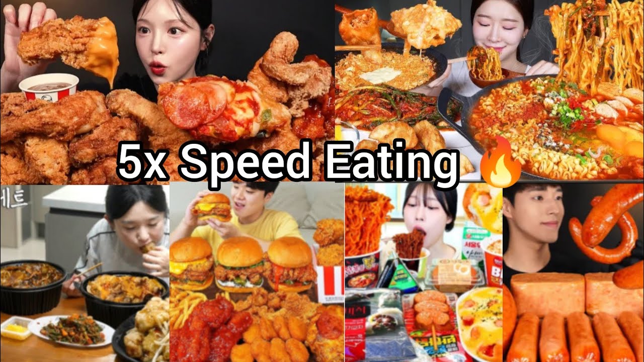 5x Speed KOREAN mukbang | BEST FOOD COMPILATION | ASMR MUKBANG | Satisfying Eating Sound 🔥🥵😱