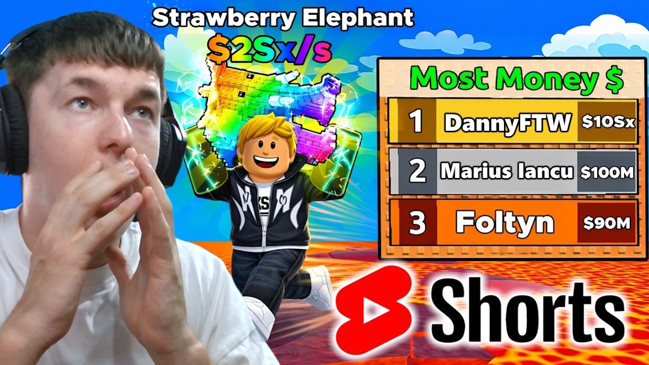 Ajungem în TOP GLOBAL + Update IMENS pe Survive LAVA for Brainrots!...🔴 #shorts