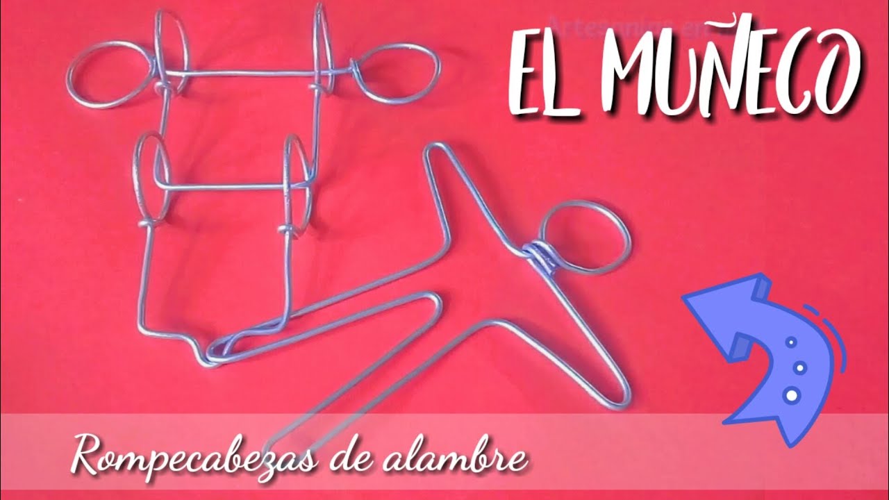 Muñeco (Columpio Doble) - Solución [Rompecabezas de alambre] | Artesanías en metal
