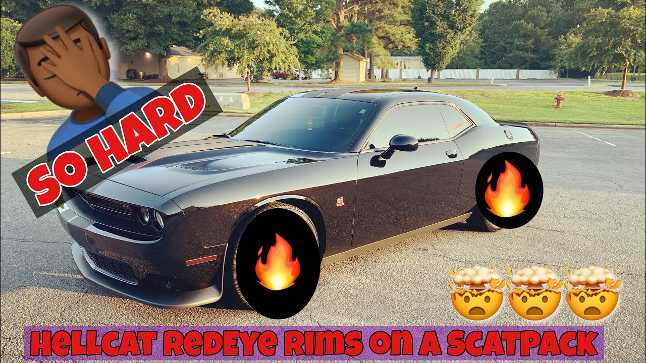INSTALLING HELLCAT REDEYE RIMS AND 275S ON MY DODGE CHALLENGER SCATPACK | THESE RIMS ARE CRAZY 🤯🔥