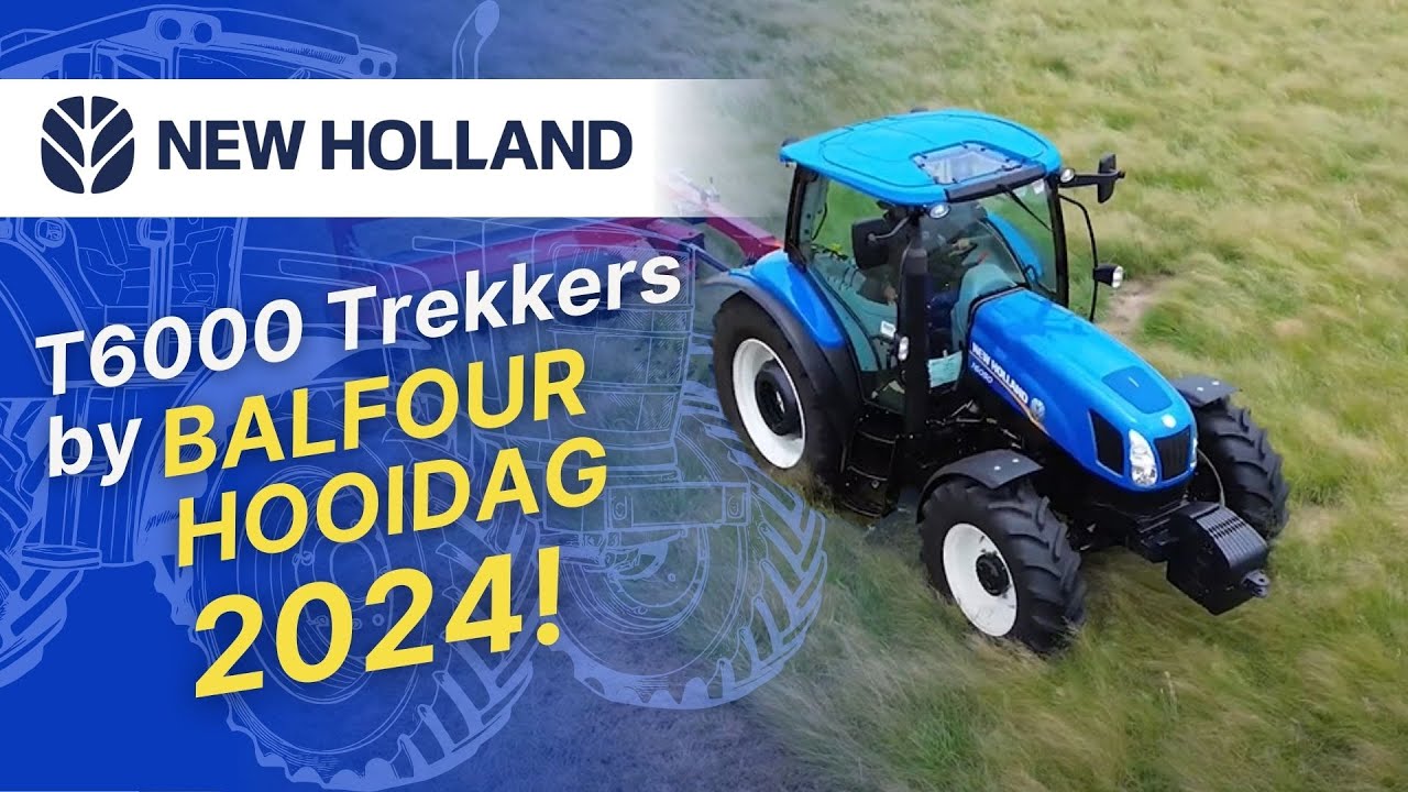 New Holland T6000 trekkers in volle glorie op Balfour Hooidag 2024