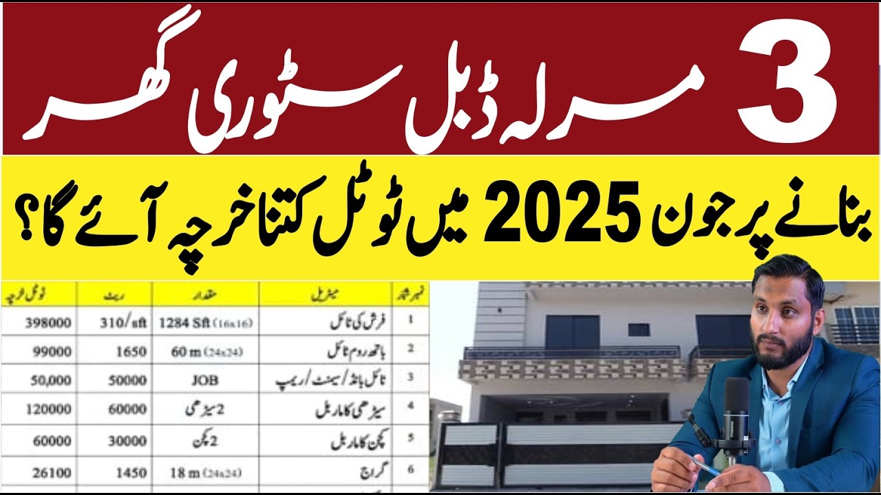 3 Marla House Construction Cost In 2025 | 3 Marla Double Story House Construction Cost In Pakistan