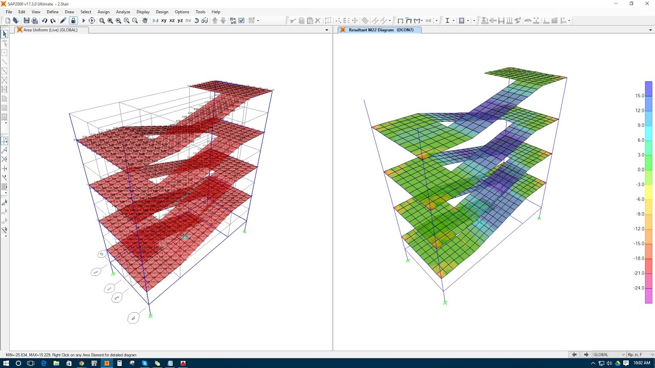 Stair Modeling & Design in SAP2000