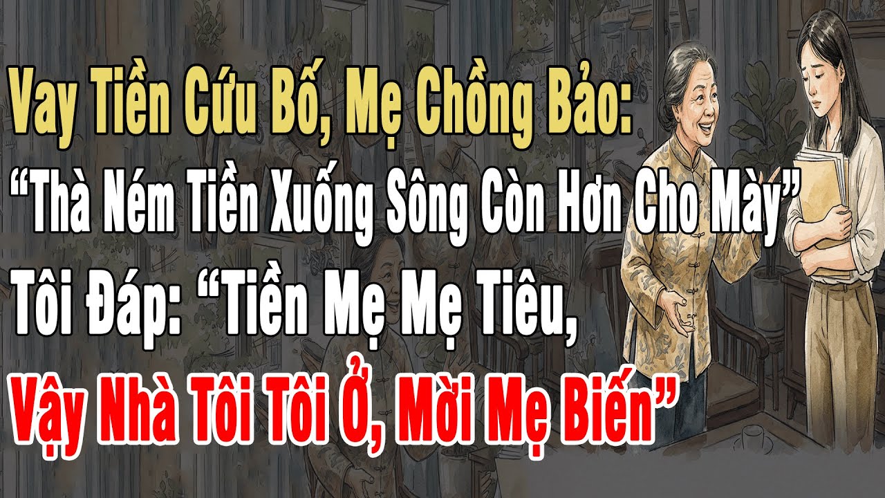 Vay Tiền Cứu Bố, Mẹ Ck Bảo: “Thà Ném Tiền Xuống Sông Còn Hơn”. Tôi Đáp: Vậy Nhà Tôi Tôi Ở, Mời Mẹ Đi