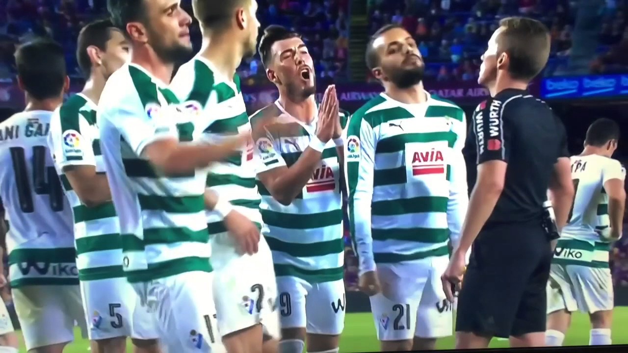 Cheating Barcelona getting a penalty again