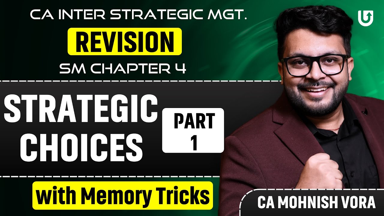 SM Chapter 4 Revision Part 1| Strategic Choices | CA Inter SM | CA Mohnish Vora