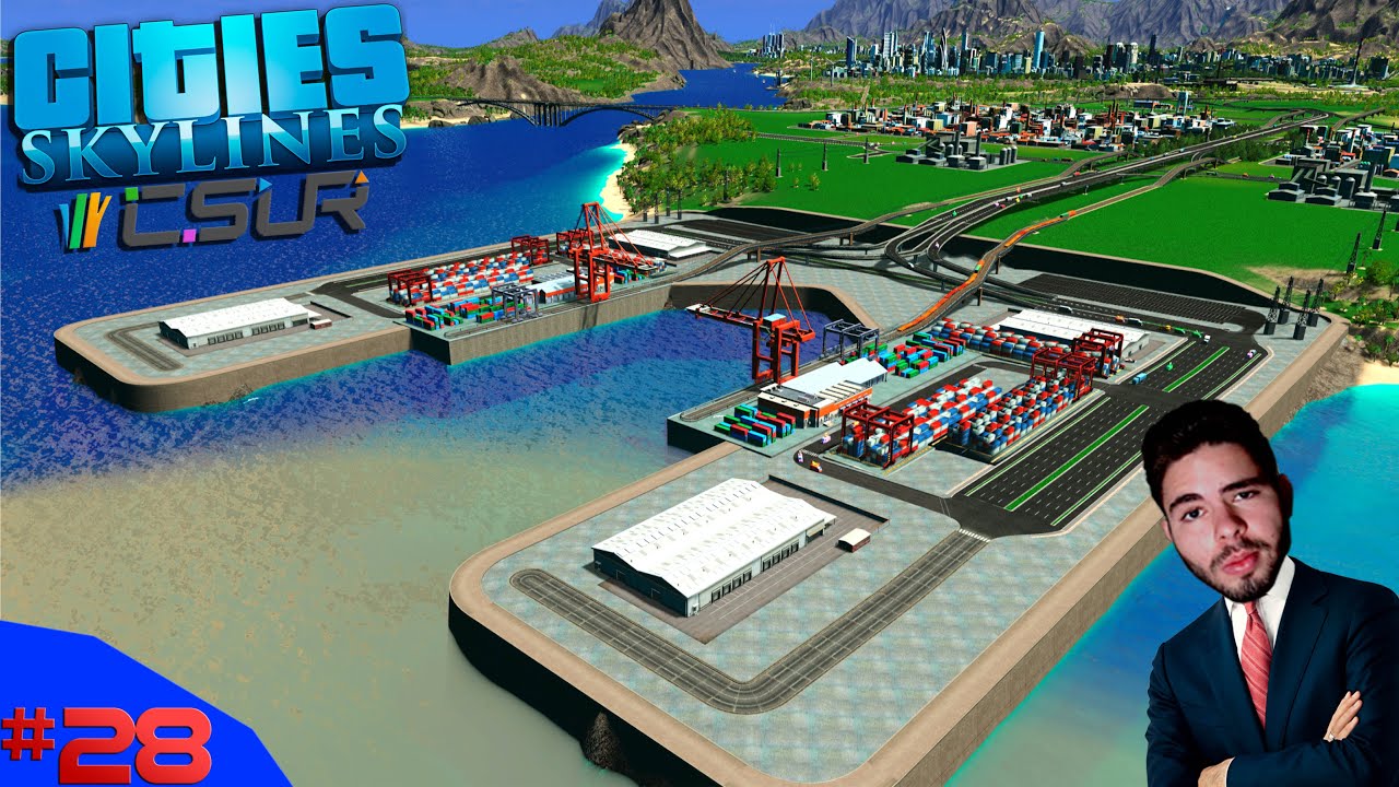 O PORTO DE CARGAS! 🏣 - Cities Skylines CSUR #28 - (Gameplay/PC/PTBR) HD