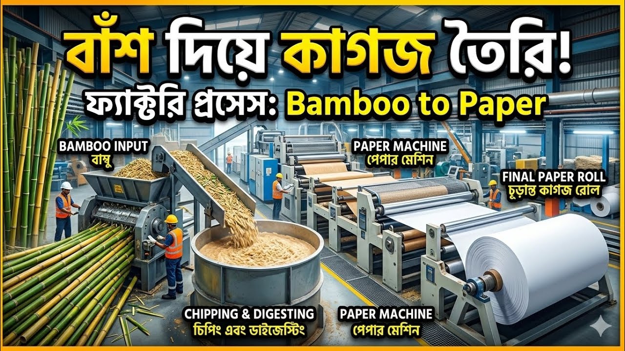 How Paper is Made from Bamboo | Amazing Factory Manufacturing Process