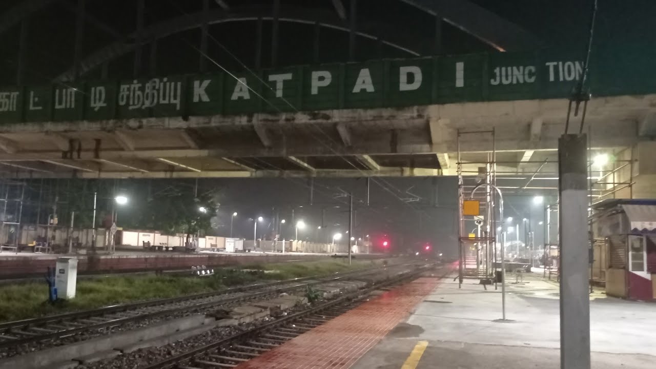 KATPADI JUNCTION Tamil Nadu continuous arrivals ,skips ,continous announcements of trains