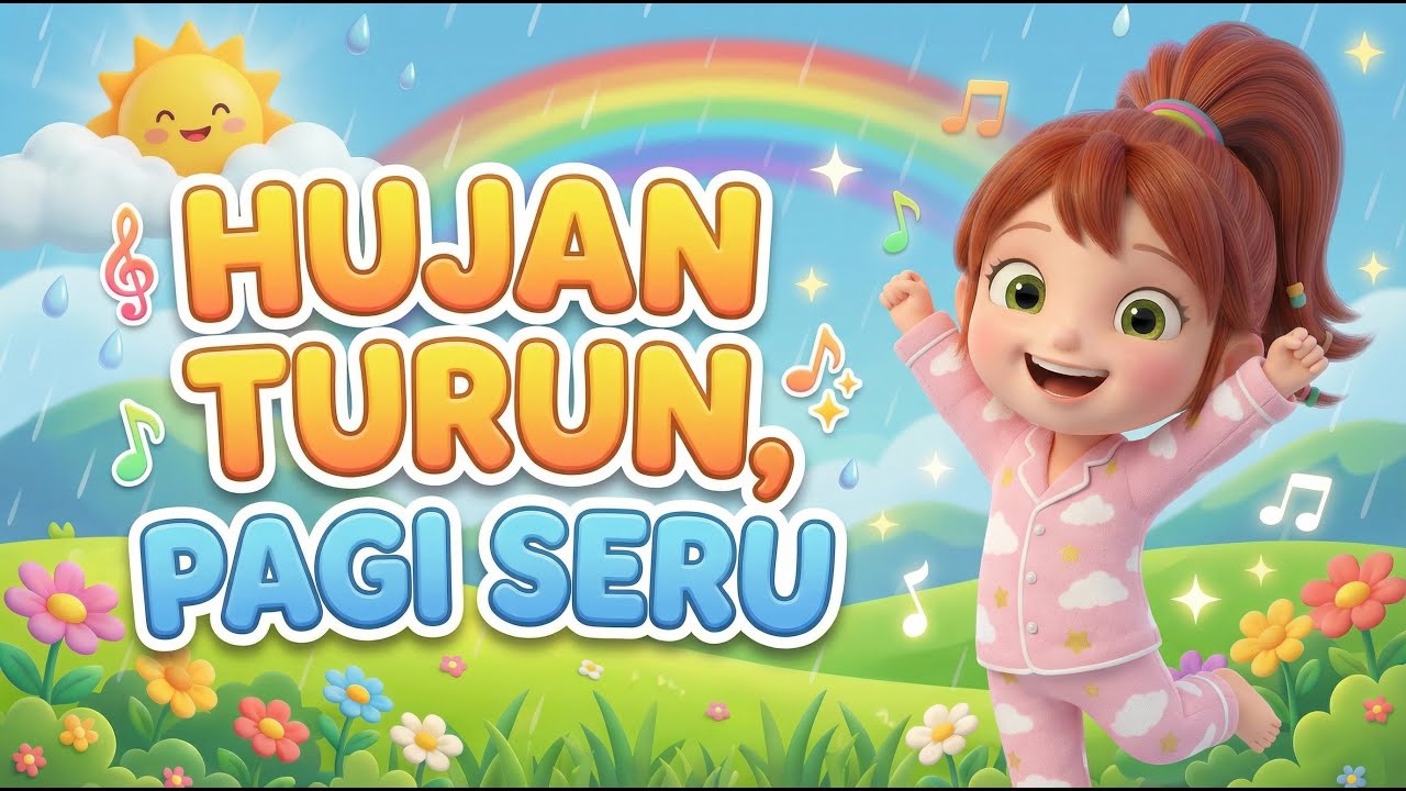 Hujan Turun, Pagi Seru 🌧️☀️ | Lagu Anak Bangun Pagi