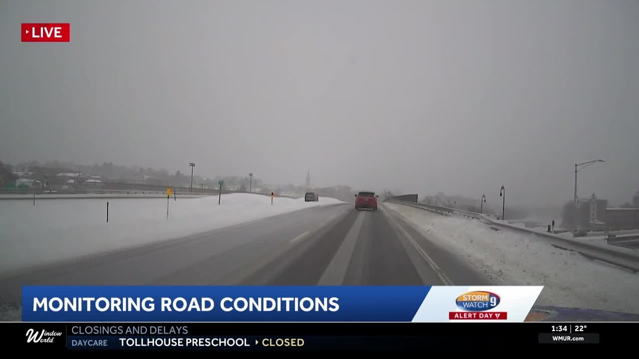 Visibility, road conditions slowly improving across southern New Hampshire