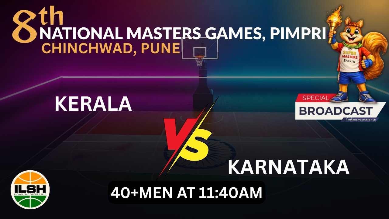 LIVE🔴 || 40+ Men’s || KERALA vs KARNATAKA || 8th National Masters Games Pune📍