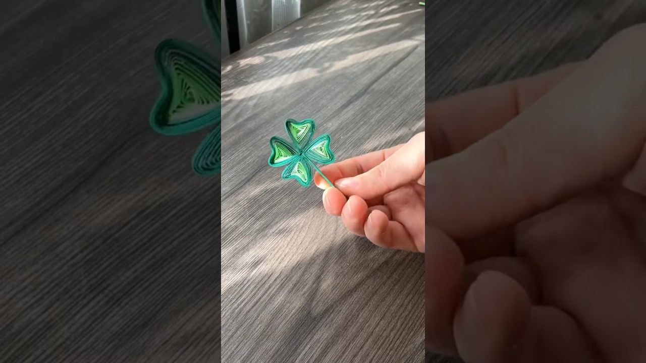 Simple Paper Quilling Clover🍀