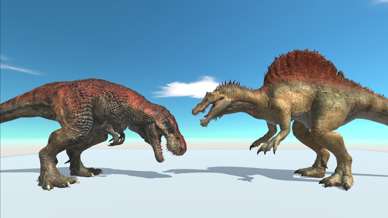 Dinosaur Battle T-Rex VS Spinosaurus - Animal Revolt Battle Simulator