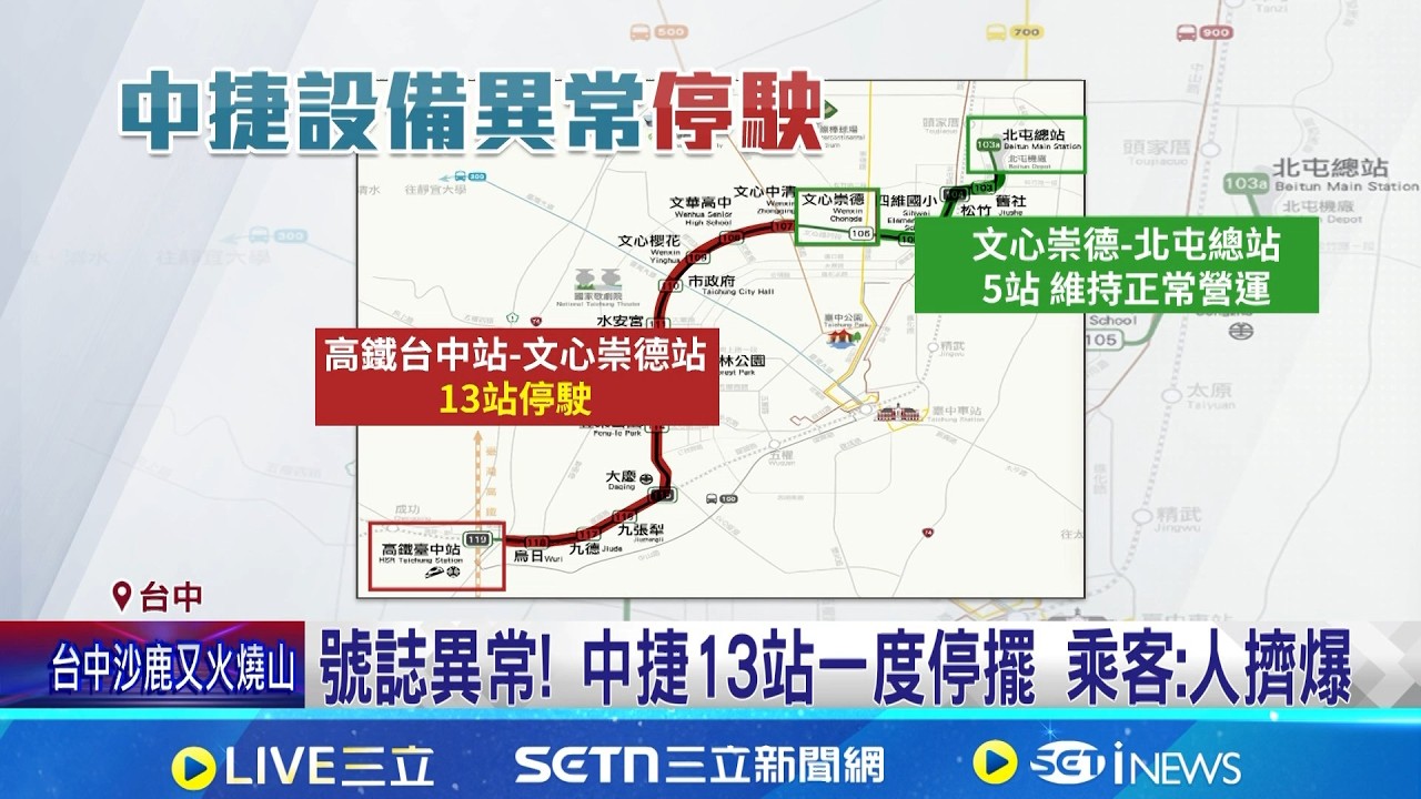中捷突大規模停駛 乘客錯愕下車行程延誤 號誌異常! 中捷13站一度停擺 乘客:人擠爆｜記者 許宇捷 張展誌｜新聞一把抓20260321｜三立新聞台